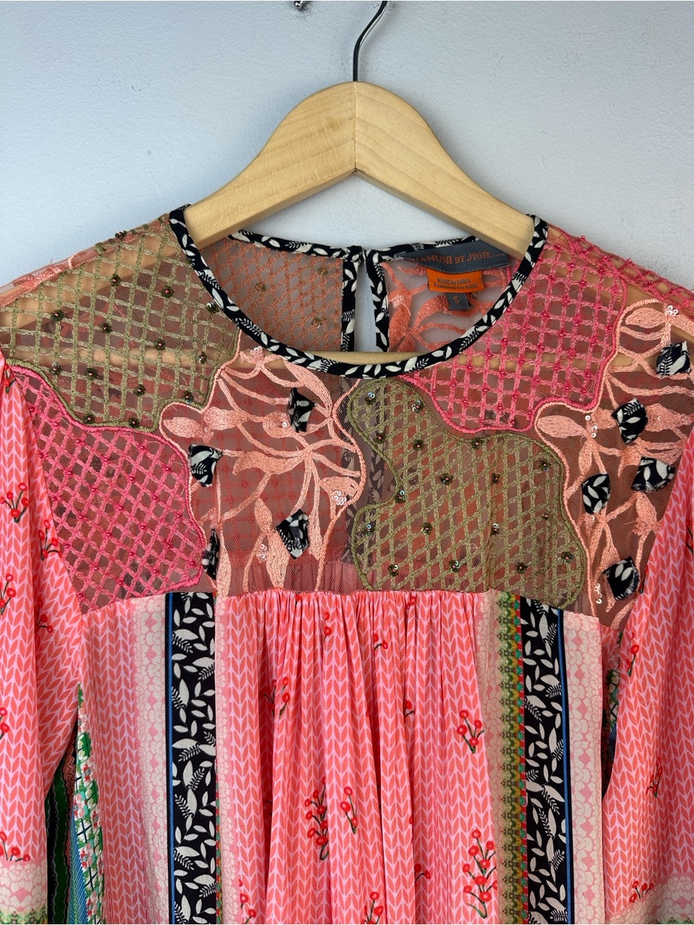 Bhanuni by Jyoti Rosario Embroidery Blouse SM Bohemian High Neck Long Sleeve Top - Picture 5 of 16